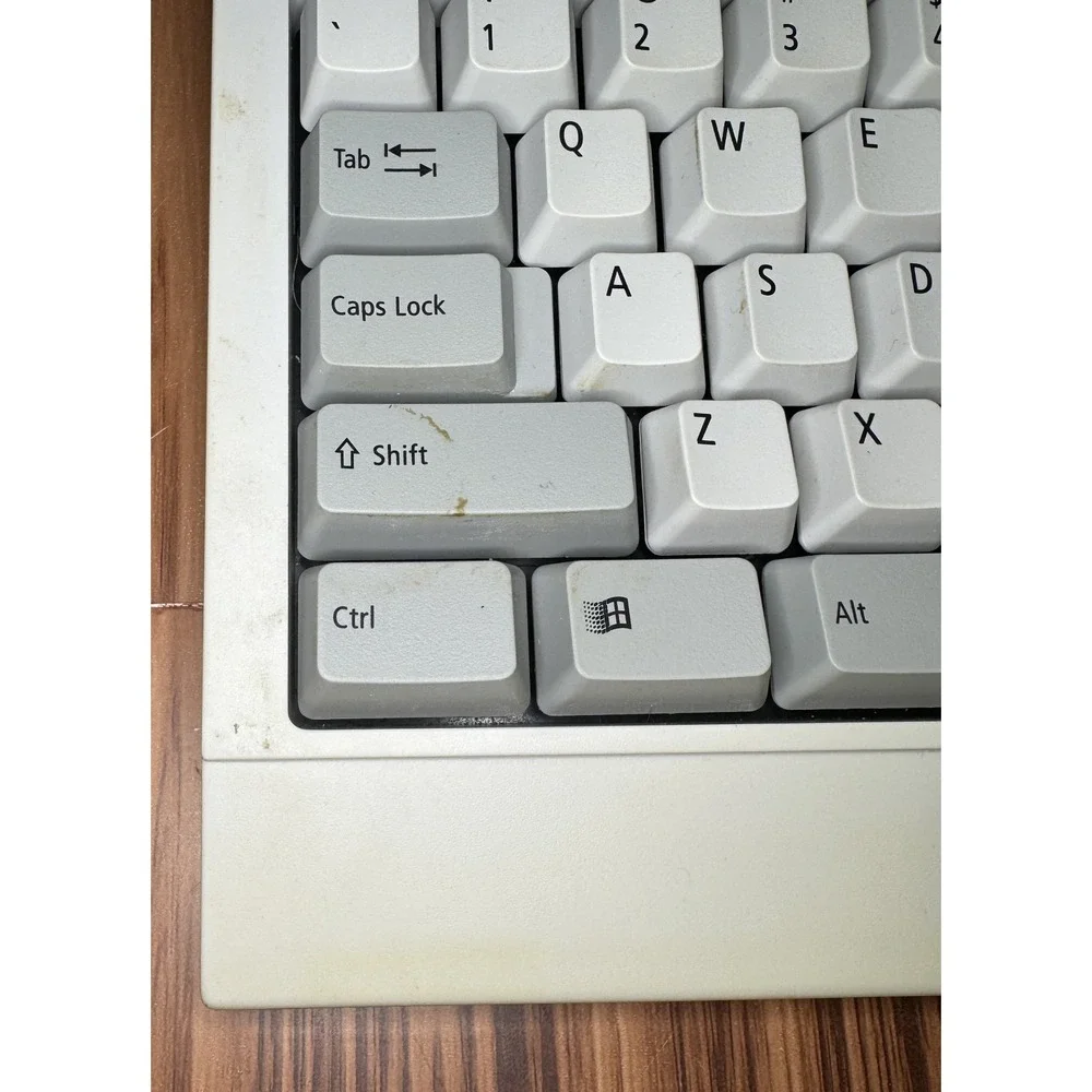 Vintage Acer 6511-KW Beige PS/2 Wired Keyboard w USB Adapter Retro PC